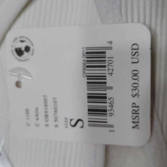 FP Movement Free Throw Crop Tank Top White Ribbed Racerback - Picture 9 of 11